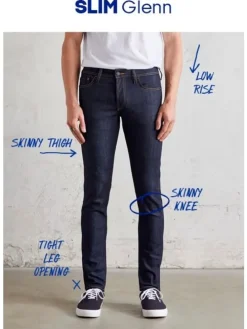 Jeans GLENN Skinny Tapered JJI GLENN ORIGINAL AM in Blau