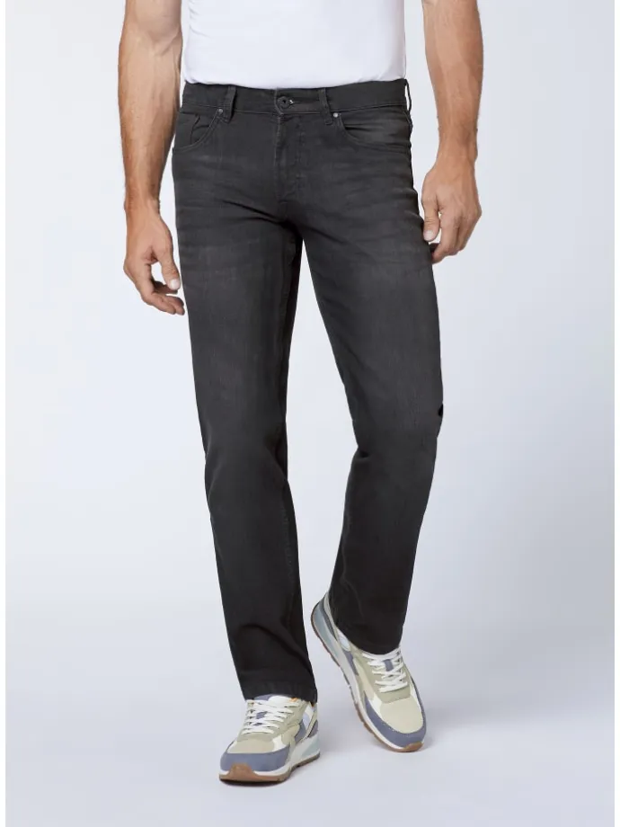 Jeans im 5-Pocket-Stil in Schwarz