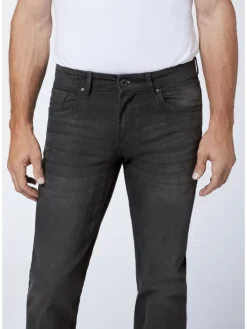 Jeans im 5-Pocket-Stil in Schwarz
