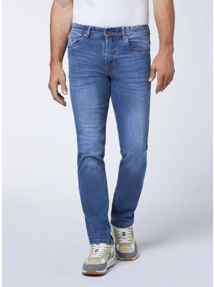 Jeans im verwaschenen Look in Blau