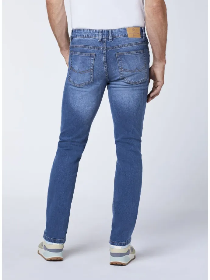 Jeans im verwaschenen Look in Blau