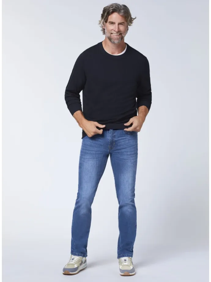 Jeans im verwaschenen Look in Blau