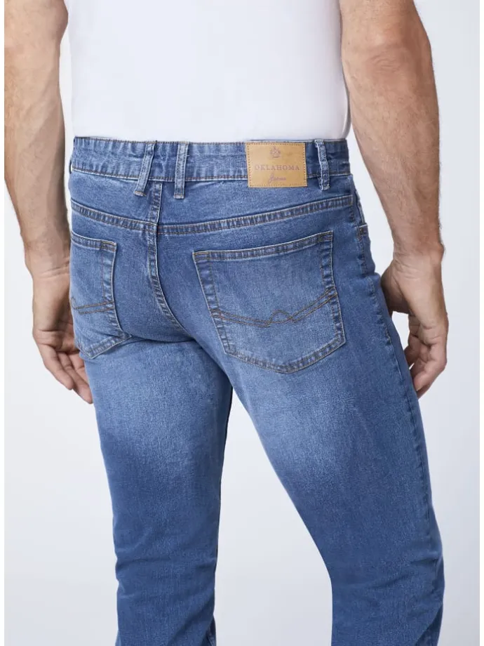 Jeans im verwaschenen Look in Blau
