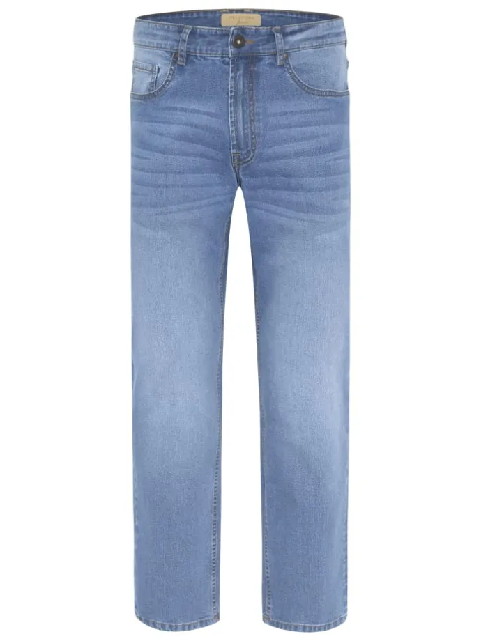 Jeans mit dezenter Waschung in Blau