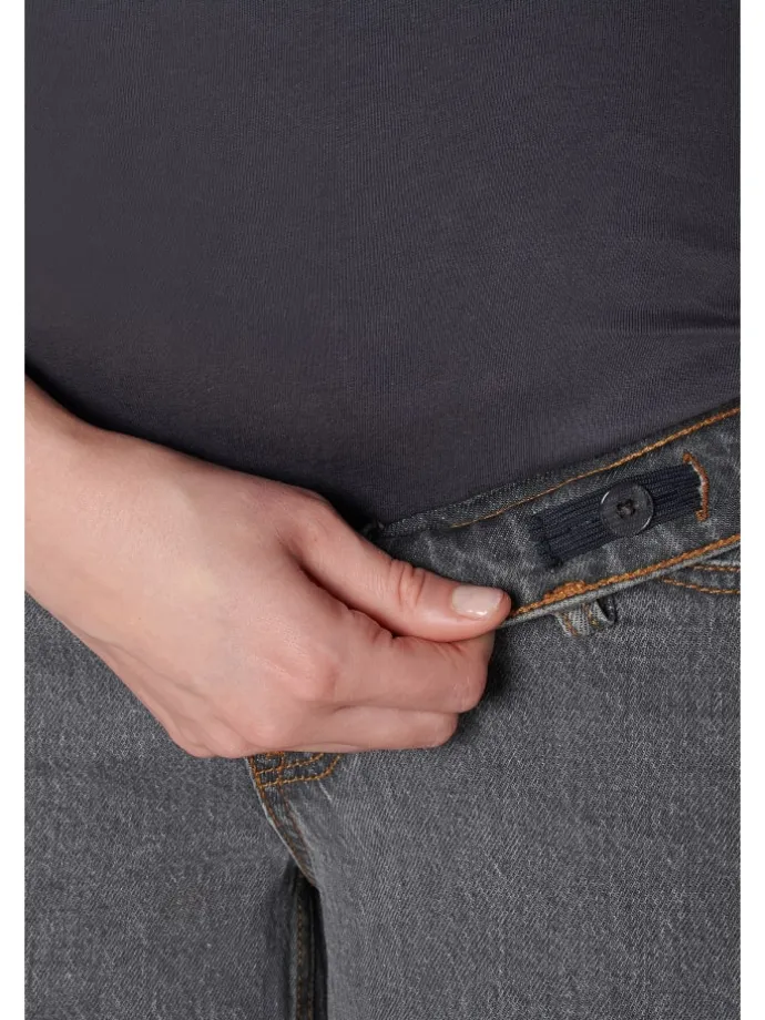 Jeans Weitem Bein Lemi in Grey Denim