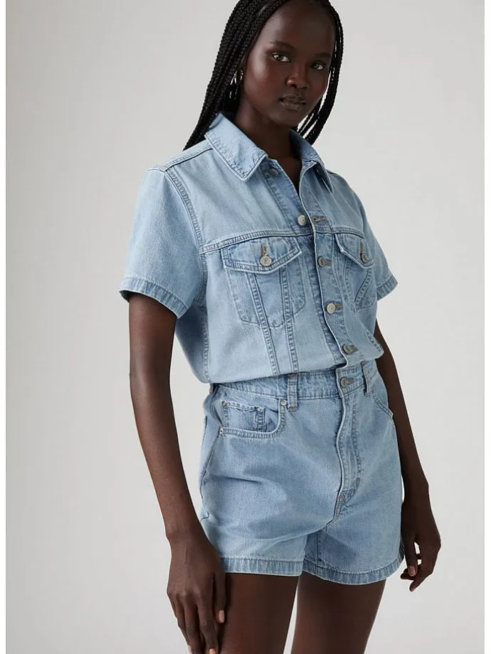 Jeans-Jumpsuit in Hellblau