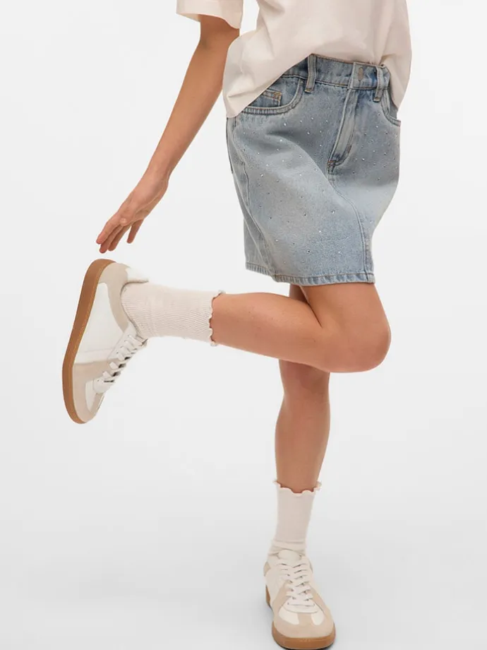 Jeansrock "Bling" in Hellblau