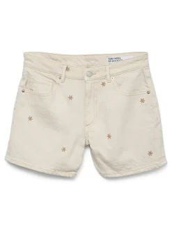 Jeans-Shorts in Beige