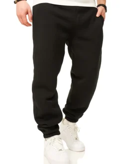 Jogginghose - im Straight-Fit als Lange Trainingshose Sweatpants in Schwarz