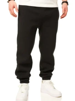 Jogginghose - im Straight-Fit als Lange Trainingshose Sweatpants in Schwarz