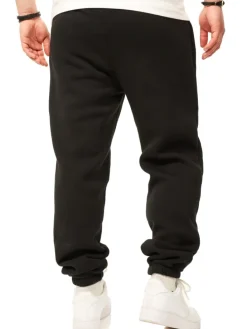 Jogginghose - im Straight-Fit als Lange Trainingshose Sweatpants in Schwarz