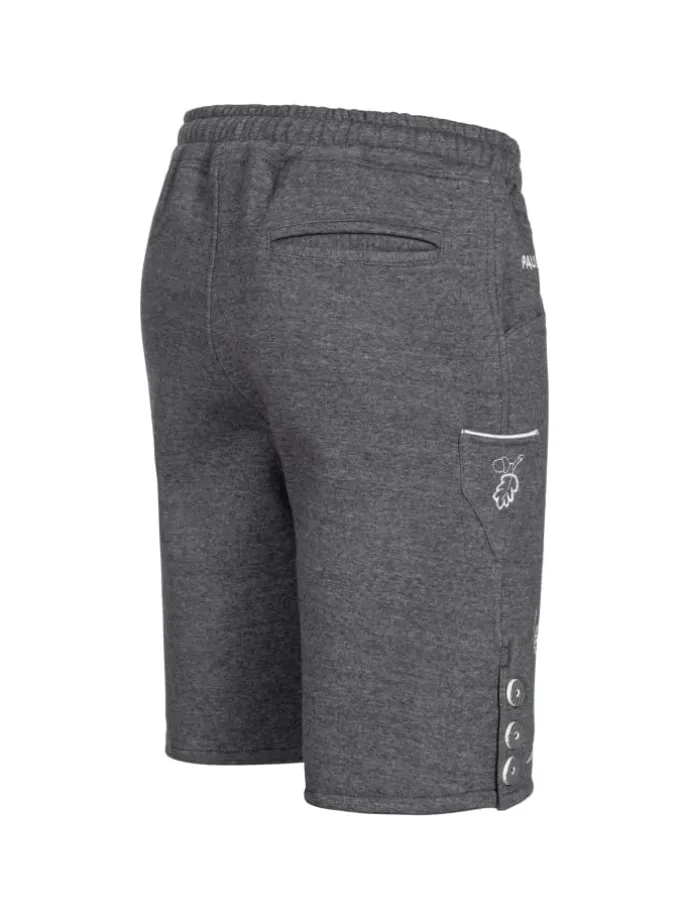 Jogginghose Design Trachten Lederhose Bermuda Shorts Kurz JOK4 in Dunkelgrau