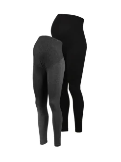 Julia Umstandsleggings Doppelpack Dunkelgrau/ Schwarz