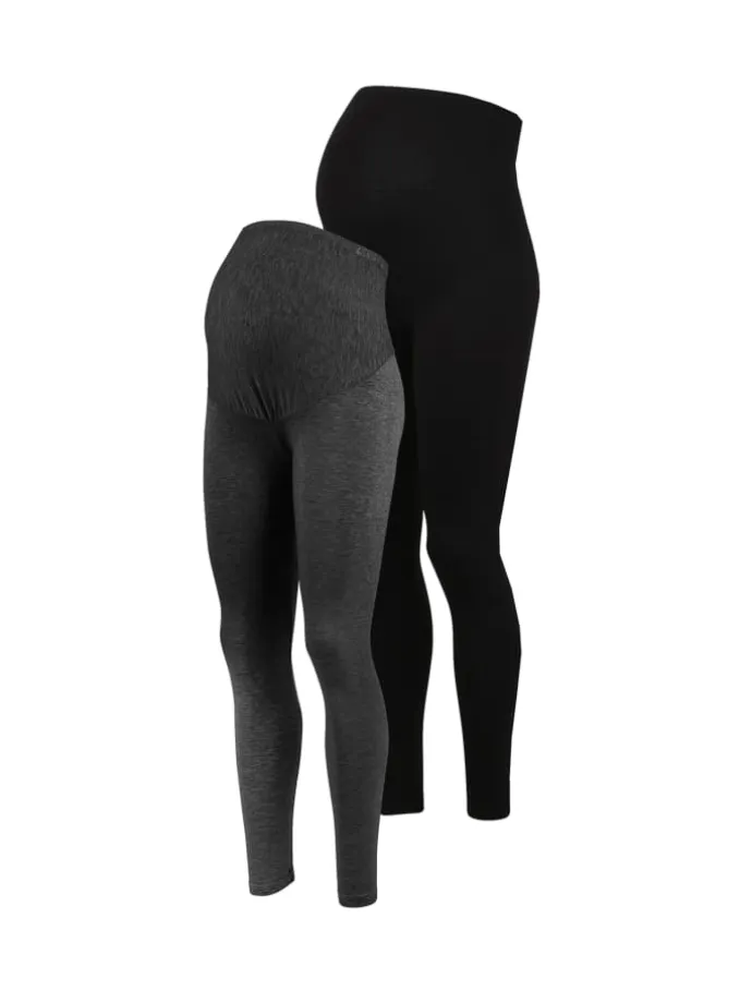 Julia Umstandsleggings Doppelpack Dunkelgrau/ Schwarz