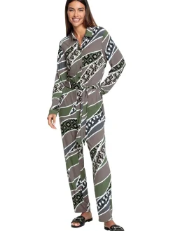 Jumpsuit in Grau/ Grün