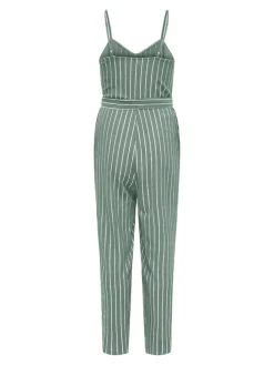 Jumpsuit in Grün/ Weiß