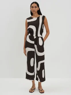 Jumpsuit in Schwarz/ Weiß