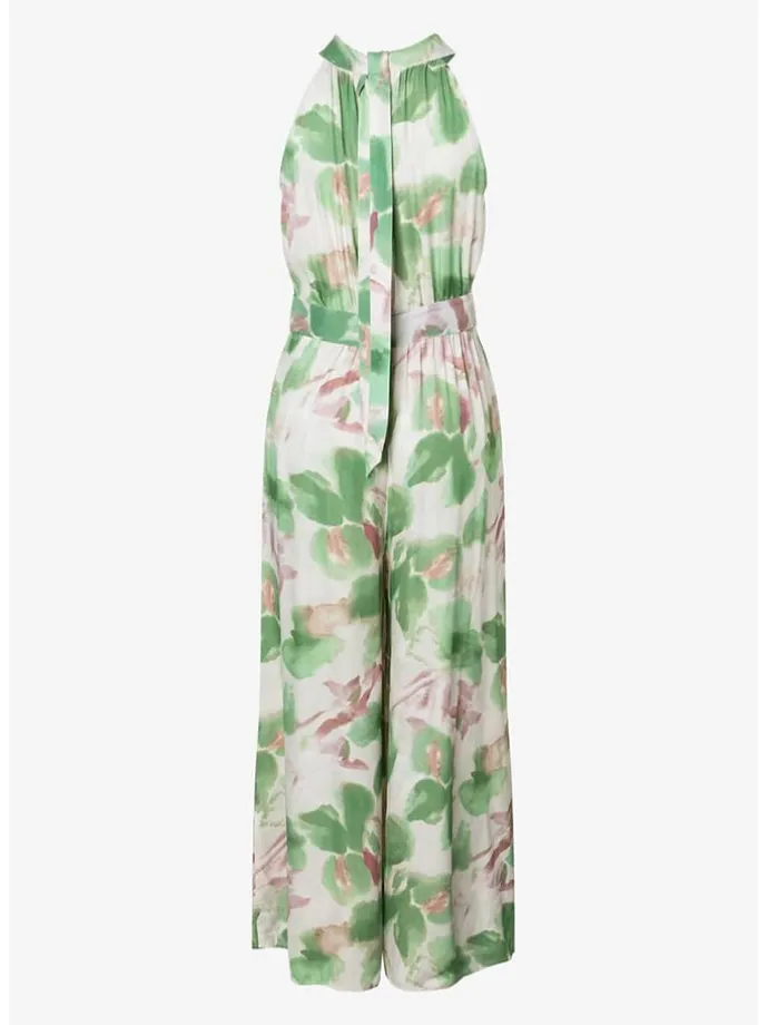 Jumpsuit in Weiß/ Grün
