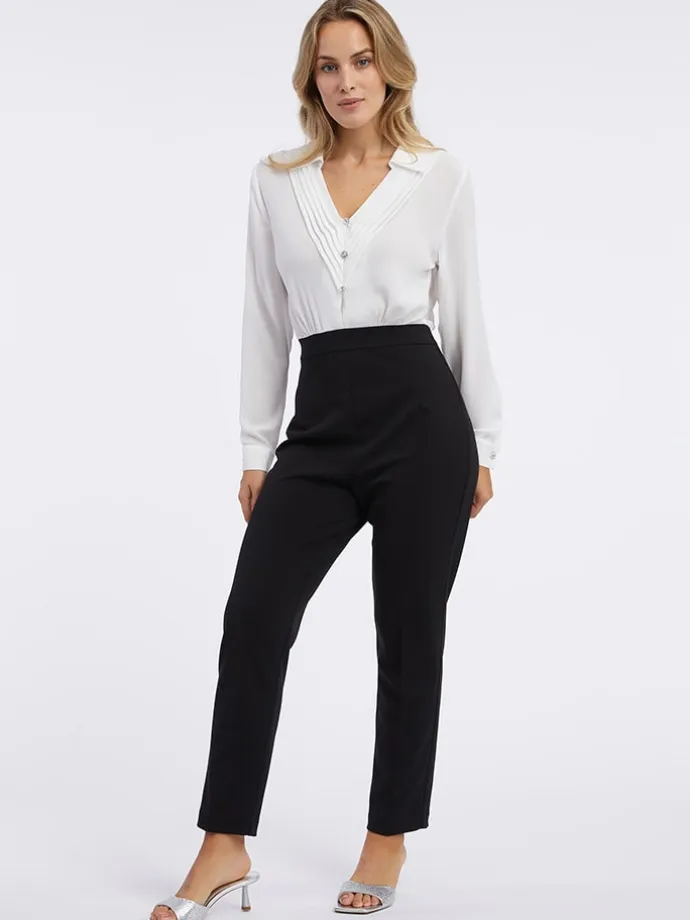 Jumpsuit in Weiß/ Schwarz