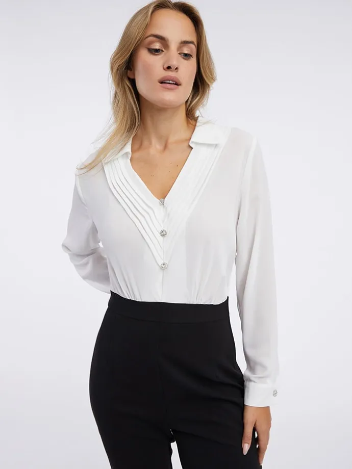 Jumpsuit in Weiß/ Schwarz