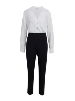 Jumpsuit in Weiß/ Schwarz