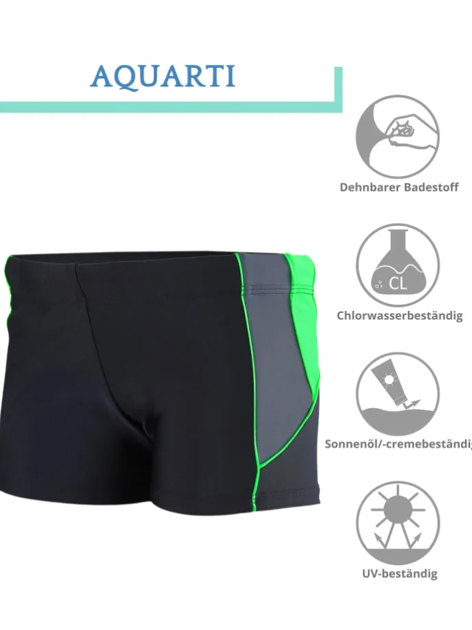 Jungen Kurze Badehose mit Einsätzen Seitlich in grün