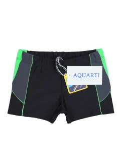 Jungen Kurze Badehose mit Einsätzen Seitlich in grün