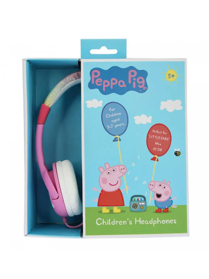 Kabelgebundene Kopfhörer für Kinder Pig Peppa mit in Pink