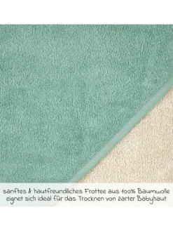 Kapuzenbadetuch 80 x 80 cm - Greige Eisb in blau,beige
