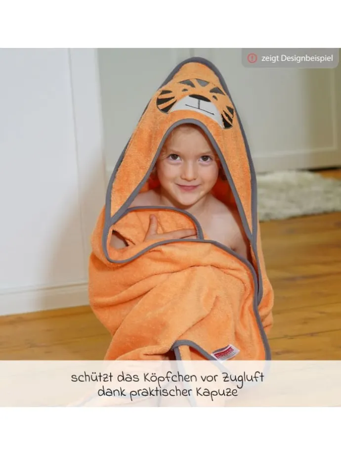 Kapuzenbadetuch 80 x 80 cm - Greige Eisb in blau,beige