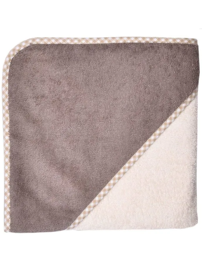Kapuzenbadetuch 80 x 80 cm - Uni Natur H in beige,braun
