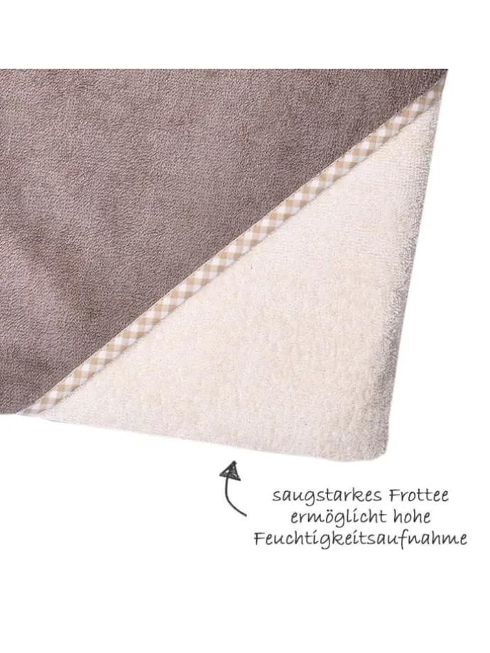 Kapuzenbadetuch 80 x 80 cm - Uni Natur H in beige,braun