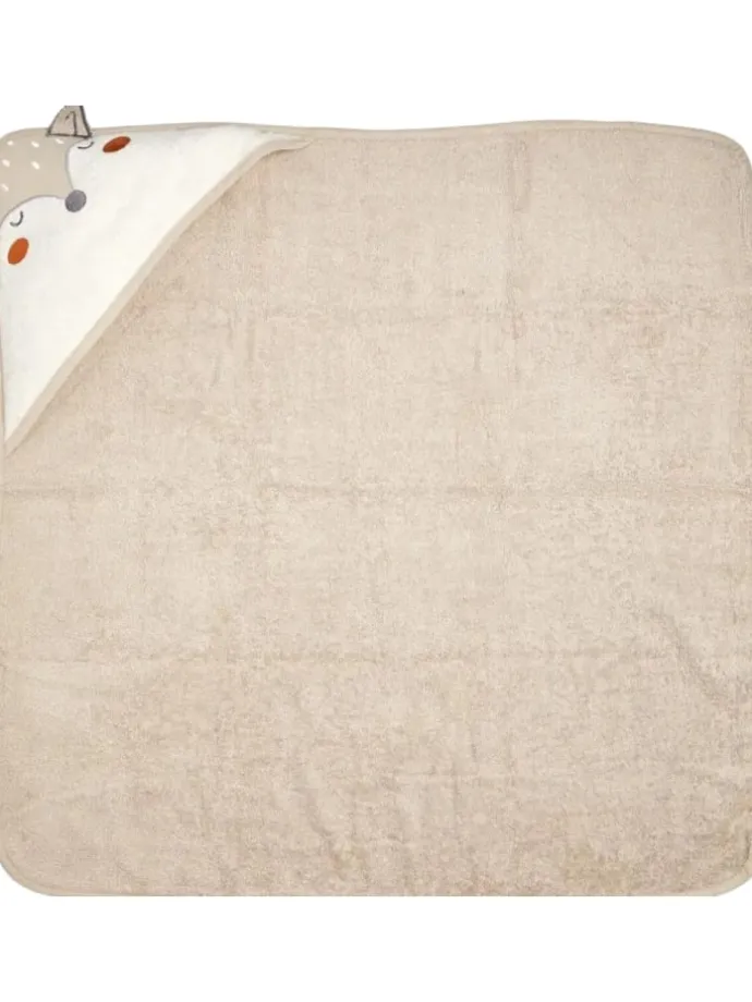 Kapuzenhandtuch 80x80 cm, 100% Baumwolle in Beige