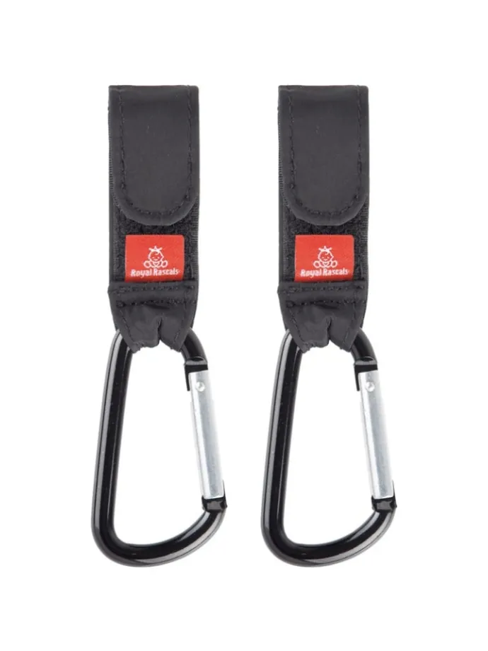 Karabiner für Kinderwagen 2er Set 5kg Tragkraft in Schwarz
