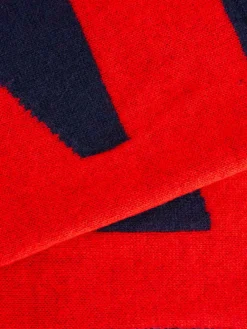 Kaschmir-Schal "Amour" in Dunkelblau/ Rot