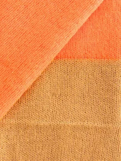 Kaschmir-Schal in Hellbraun/ Orange - (L)100 x (B)30 cm