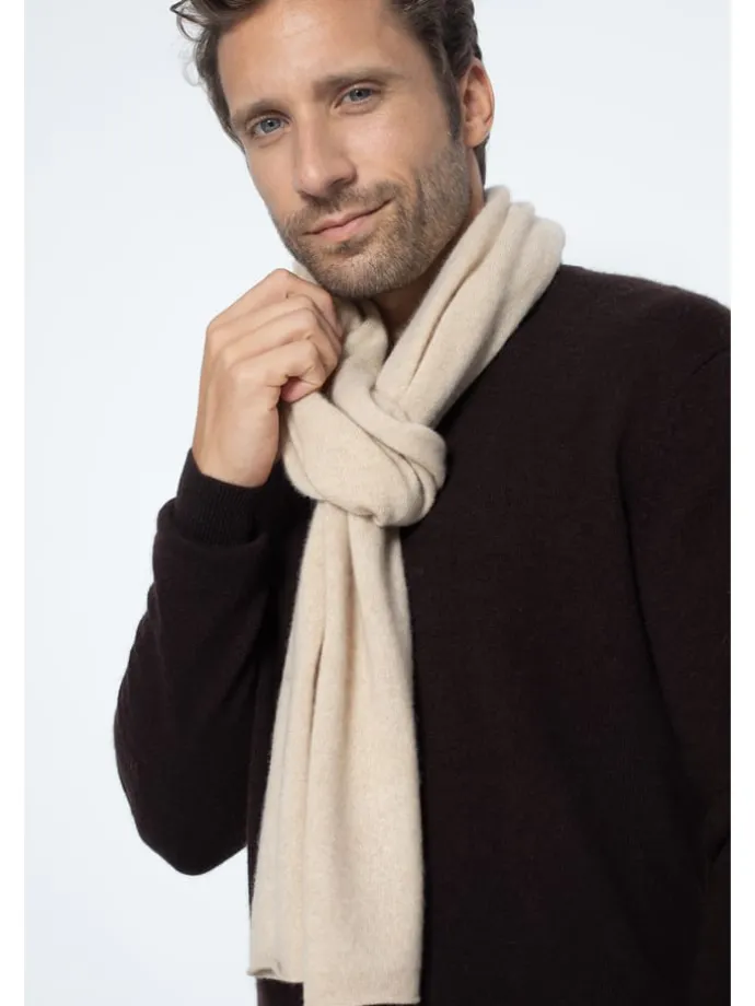 Kaschmir-Schal "Kelly" in Beige - (L)200 x (B)30 cm