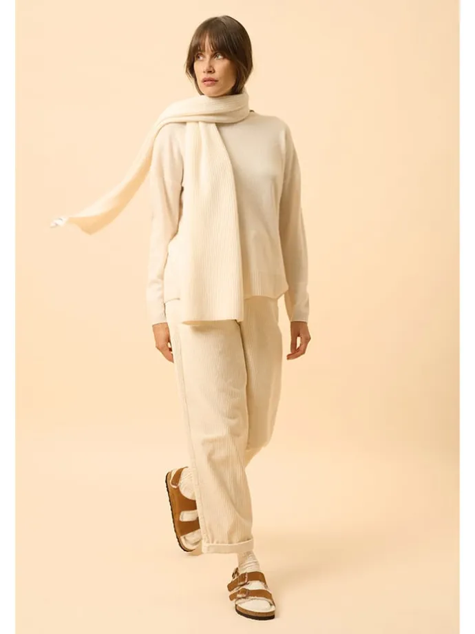 Kaschmir-Schal "Lea" in Creme - (L)180 x (B)30 cm