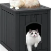 Katzenhaus Katzenklo Schrank in Schwarz