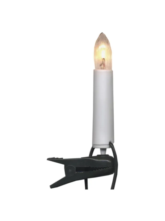 Kerzenlichterkette 25 Baumkerzen E10 Fassung für Innen L: 12m in weiß