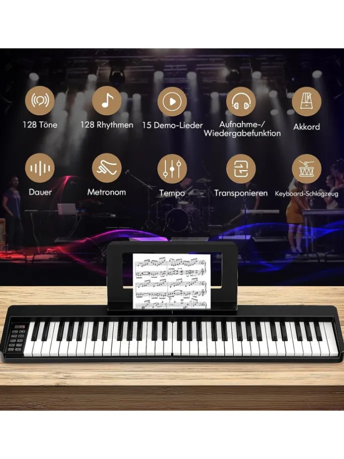 Keyboard 61 Tasten in Schwarz