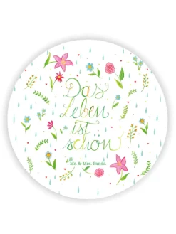 Kühlschrankmagnet Blumen Leben mit Spruch in Bunt