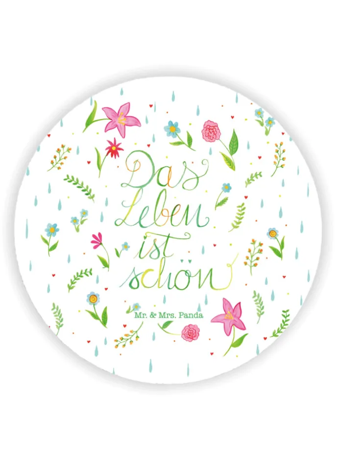 Kühlschrankmagnet Blumen Leben mit Spruch in Bunt