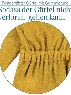 Kinder Bademantel aus Bio-Baumwolle Ljubljana in Gelb