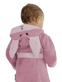 Kinder Bademantel aus Bio-Baumwolle Malia in Rosa / Alpaka