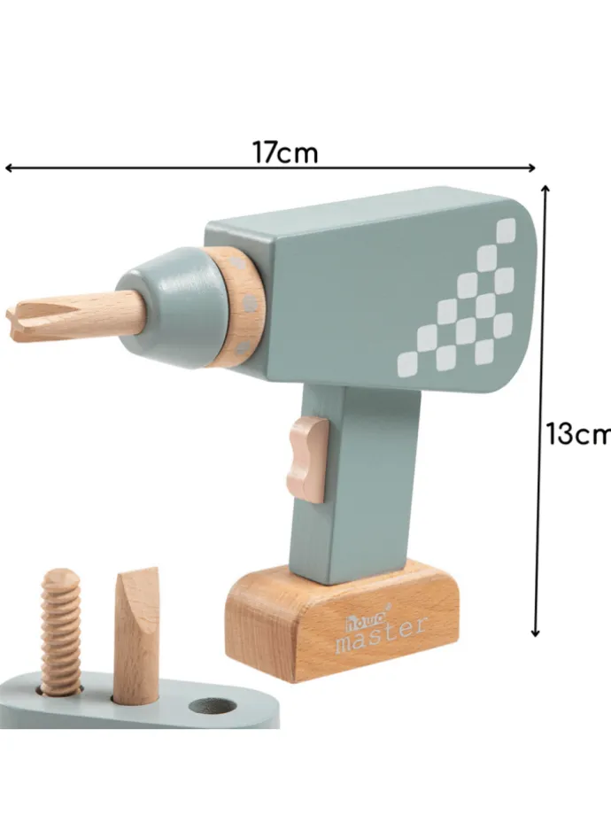 Kinder Bohrmaschine aus Holz mit magnetischen Bits ab 3 Jahre