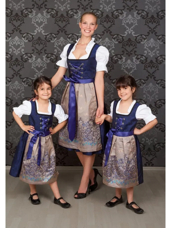 Kinder Dirndl royalblau in blau