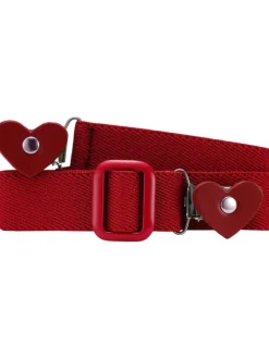 Kinder Gürtel "Elastik-Gürtel Herz-Clip uni" in Rot
