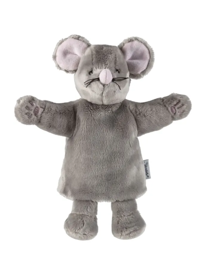 Kinder Handpuppe Maus in grau