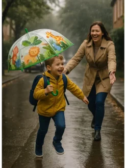 Kinder Regenschirm Dschungel Tiere in Mehrfarbig